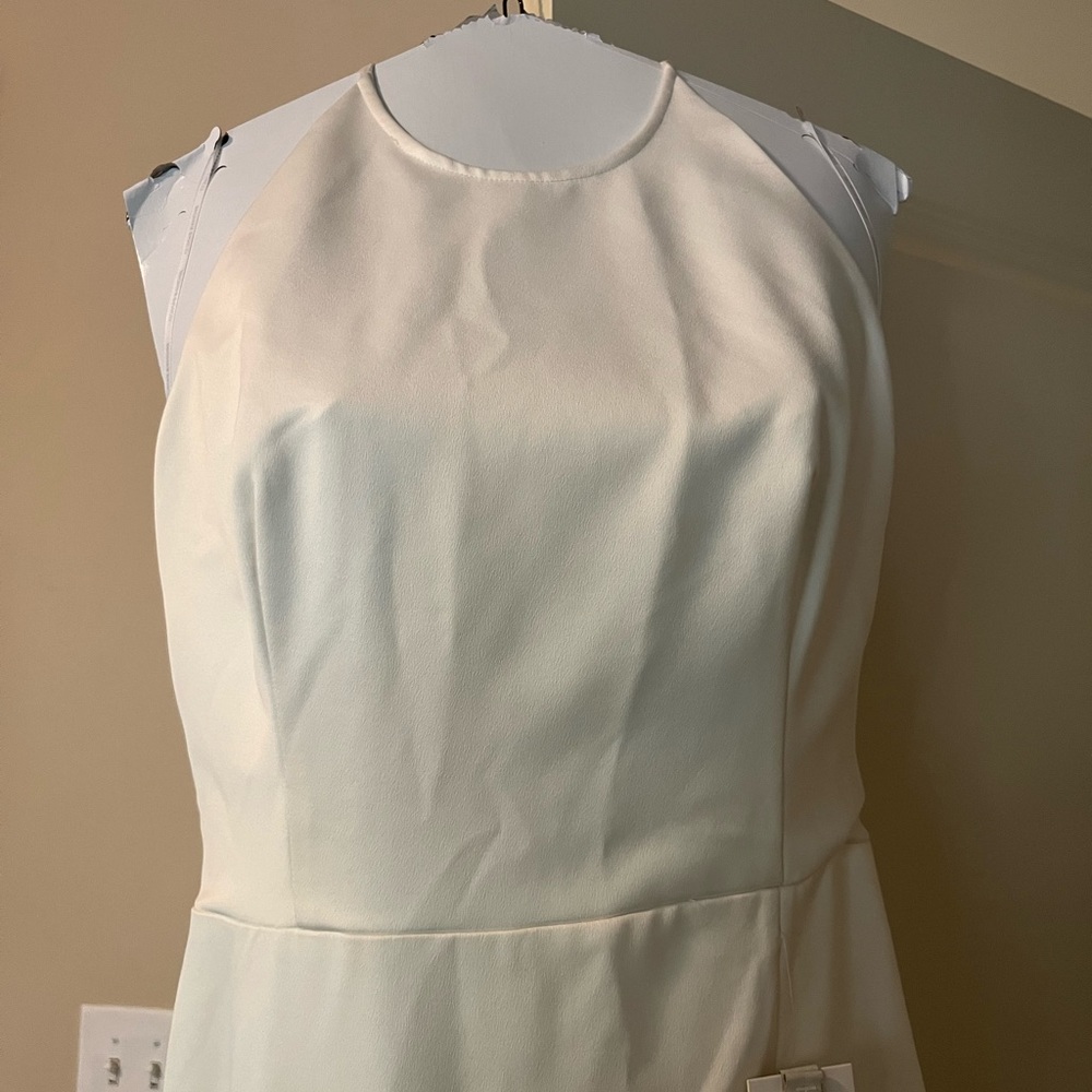 NWT Bronx and Banco Paros Ivory Gown Size L / 8 Silk Blend